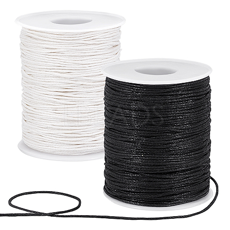 2 Rolls 2 Colors Waxed Cotton Cords YC-PH0001-52C-1