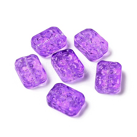 Transparent Spray Painted Glass Beads GLAA-I050-08F-1