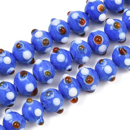 Handmade Bumpy Lampwork Beads Strands LA-CBA05D6-01-08-1