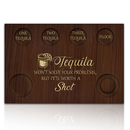 Wood Shot Glasses Tray AJEW-WH0423-003-1