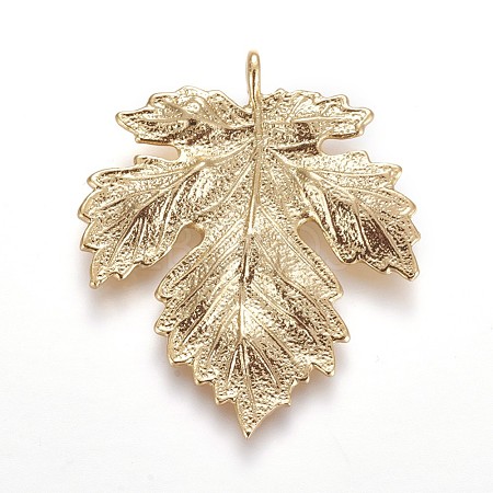 Autumn Theme Brass Pendants KK-P152-02G-1