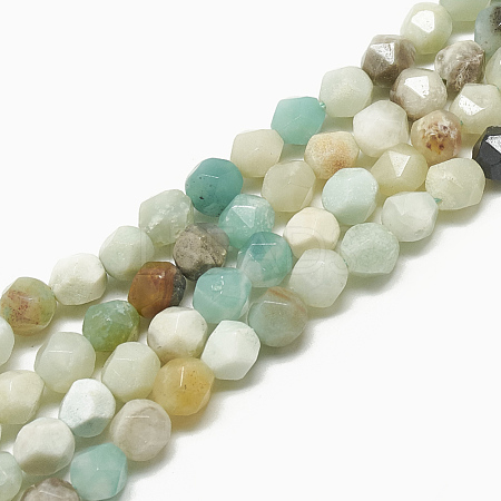 Natural Flower Amazonite Beads Strands G-S300-84-6mm-1