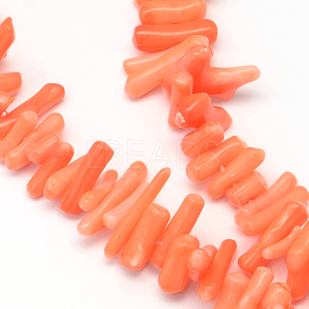 Dyed Chips Synthetic Coral Beads Strands X-CORA-Q026-01F-1