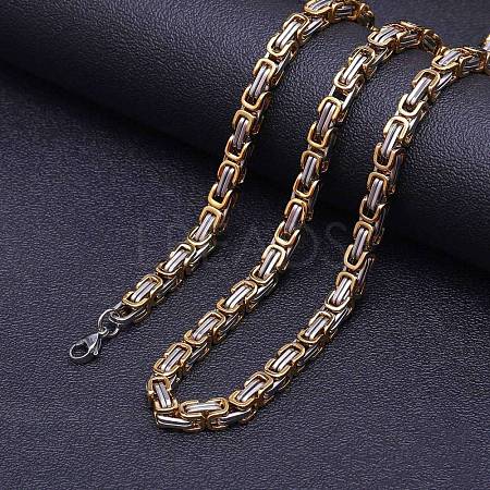 Titanium Steel Byzantine Chain Necklaces FS-WG56795-43-1