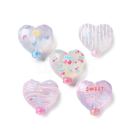 Transparent Printed Acrylic Beads AC-CBA6251-02-1
