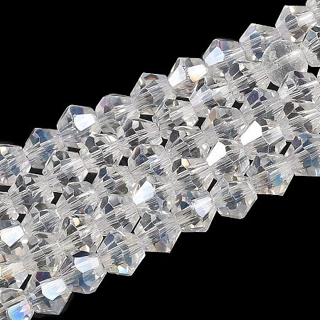 Transparent Electroplate Glass Beads Strands EGLA-A039-T4mm-B13-1