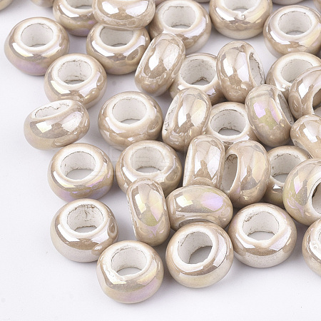 Electroplate Porcelain Beads PORC-T003-01-12-1