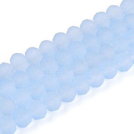 Baking Paint Frosted Glass Beads Strands FGLA-N003-6mm-01-1