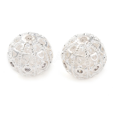 Brass Micro Pave Clear Cubic Zirconia Spacer Beads KK-Z089-09S-1
