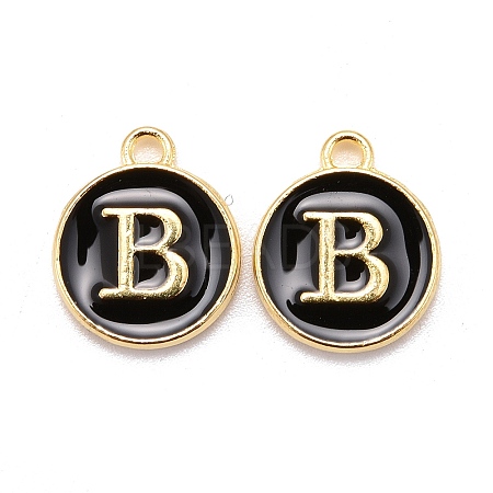 Golden Plated Alloy Charms LS-ENAM-S118-02B-1