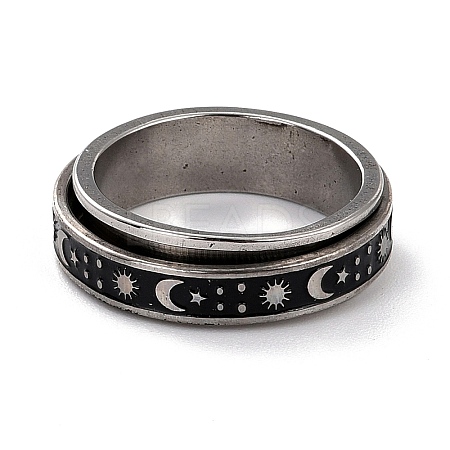 Non-Tarnish 203 Stainless Steel Rotating Spinner Fidget Band Rings for Anxiety Stress Relief LS-RJEW-G118-09P-1