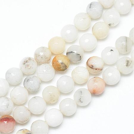 Natural Agate Bead Strands G-R346-8mm-26-1