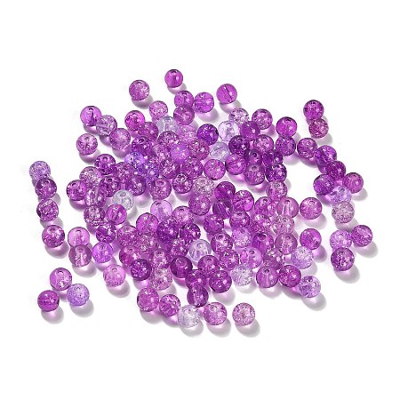 Spray Painted Crackle Glass Beads Strands CCG-XCP0001-08-1