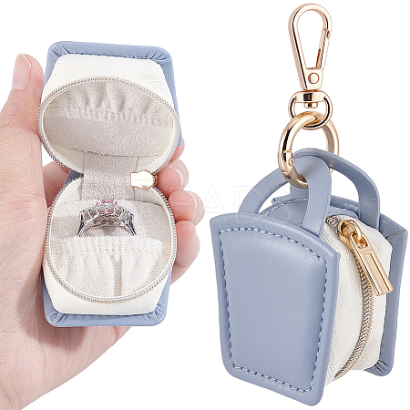 Mini PU Leather Ring Organizer Boxes CON-BBC0001-31B-1