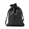Polyester Imitation Burlap Packing Pouches Drawstring Bags X-ABAG-R005-14x10-09-2