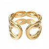 304 Stainless Steel Twist Wrap Open Cuff Ring RJEW-T023-06G-2