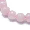 Natural Rose Quartz Bead Stretch Bracelets X-BJEW-K212-A-045-2