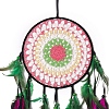 Indian Style Cotton Woven Net/Web with Feather Hanging Decorations PW-WGA89C4-01-3