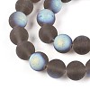 Frosted Transparent Glass Beads Strands GLAA-T032-T10mm-MBB02-3