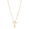 304 Stainless Steel Letter Pendant Necklaces NJEW-LP0001-52K-G-1