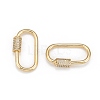 Brass Micro Pave Cubic Zirconia Screw Carabiner Lock Charms X-ZIRC-G160-21G-2