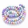 Opaque Baking Painted Glass Beads Strands EGLA-N006-009A-A09-2