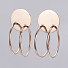 304 Stainless Steel Dangle Stud Earrings X-EJEW-L213-12RG-1