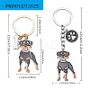 WEWAYSMILE 2 pcs Dog Keychain Car Keychain Pet Pendant Key-Ring Lovely Dog Key-ring Portable Metal Keychain Gift for Pet Lover Birthday Puppy Theme Party Supplies (Rottweiler) JX797A-3