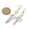 Moon & Star & Sun Brass Asymmetrical Earrings EJEW-JE05459-4