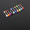 10Pcs Dice 316L Surgical Stainless Steel with Acrylic Tongue Rings FS-WGEA7F0-11-1