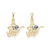 Brass Micro Pave Cubic Zirconia Pendants KK-Q073-09G-1