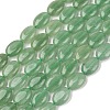 Natural Green Aventurine Flat Oval Bead Strands G-M206-22-5