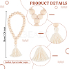6Pcs 3 Colors Wood Tassels Pendant Decorations HJEW-OC00016-2