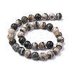 Natural Black Silk Stone/Netstone Round Beads Strands G-N0148-03-12mm-3