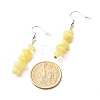 Natural Lemon Jade Chip Beads Dangle Earrings EJEW-JE04649-01-3