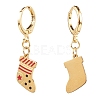 Brass Huggie Hoop Earrings for Christmas EJEW-JE04509-06-2