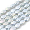 Electroplate Opaque Solid Color Glass Beads Strands X-EGLA-G036-B-FR04-1