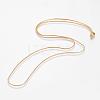 Eco-Friendly Rack Plating Brass Chain Necklaces MAK-G002-05G-A-FF-2