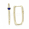Brass Enamel Huggie Hoop Earrings EJEW-N011-32-NF-4