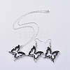 Glass Dangle Earring & Pendant Necklace Jewelry Sets SJEW-JS01076-01-1