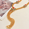 Vintage Alloy Enamel Red Heart Tassel Y Long Necklaces for Women Party and Casual Wear WS0310-2