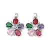 Brass Micro Pave Cubic Zirconia Pendants KK-S532-10P-B-1