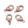Red Copper Brass Lobster Claw Clasps X-KK-903-R-NF-2