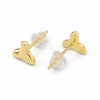 Brass Whale Tail Shape Stud Earrings for Women EJEW-P211-04G-2