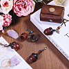 4Pcs Wood & Glass Pendant Decoration HJEW-CA00033-5
