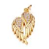 Brass Micro Pave Cubic Zirconia Pendants ZIRC-P060-23G-1