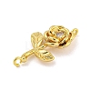 Long-Lasting Brass Micro Pave Clear Cubic Zirconia Connector Charms KK-O008-03A-G-2