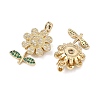 Brass Micro Pave Cubic Zirconia Rotatable Pendants KK-A287-11E-G-2