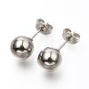 304 Stainless Steel Ball Stud Earrings EJEW-C501-10E-6