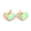 Brass Clear Cubic Zirconia Enamel Pendant ZIRC-C021-45G-2